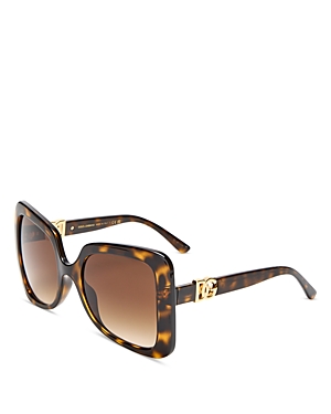 Dolce & Gabbana Square Sunglasses, 56mm In Brown/brown Gradient