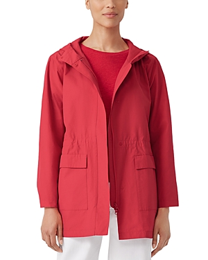 Shop Eileen Fisher Hooded Anorak Jacket In Flame