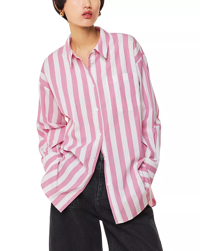 Whistles Cotton Striped Oversized Shirt