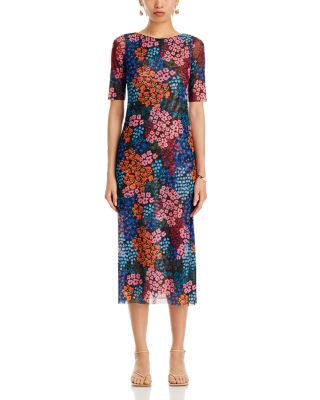 midi chiffon dresses for women Windsor Effortless Grace Chiffon Midi Dress in Navy Blue