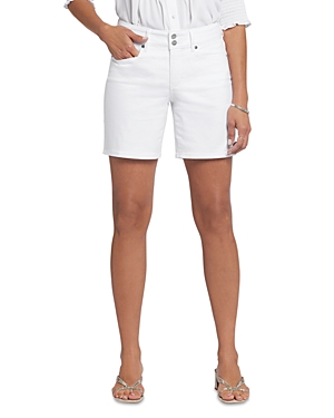 Shop Nydj Frankie Relaxed Jean Shorts In Optic White