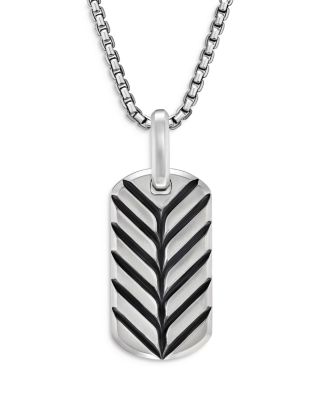 Men's Chevron Tag in Sterling Silver with Pietersite, 27mm