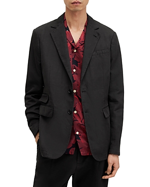 Shop Allsaints Sainte Cotton Linen Blazer In Liquorice