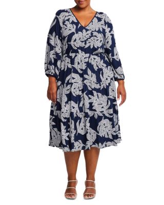 Estelle Plus - Leafy Tiered Dress