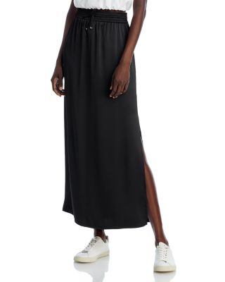 Herno - Satin Smocked Maxi Skirt