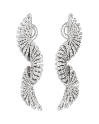 Miseno Jewelry 18K White Gold Pave Diamond Dangle Earrings