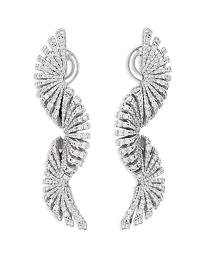 18K White Gold Pave Diamond Dangle Earrings