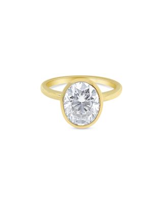 Meira T - 14K Yellow Gold Bezel Set Moissanite Ring