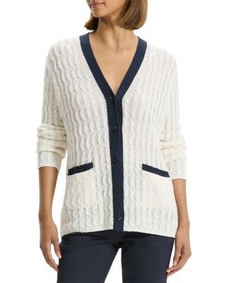 Theory - Contrast Cable Knit Cardigan