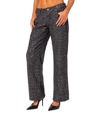 Nyah Sequin Loose Fit Jeans in Black