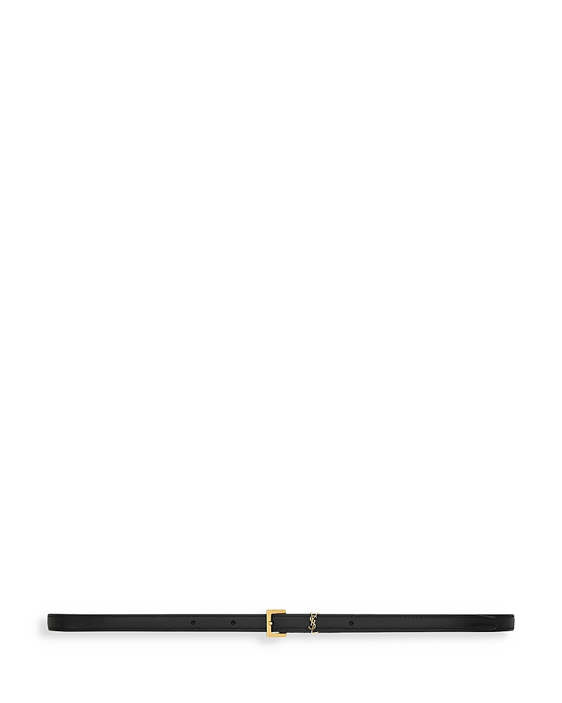 Saint Laurent Cassandre Extra Thin Belt in Smooth Leather