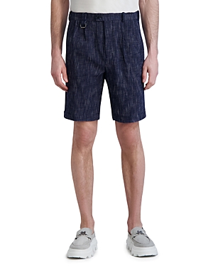 Shop Karl Lagerfeld Paris White Label Pleated 10.5 Dress Shorts In Navy