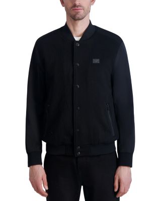KARL LAGERFELD PARIS - Textured Logo Bomber Jacket
