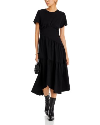 Gathered Seam Short Sleeve Dress