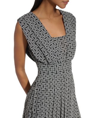 KARL LAGERFELD PARIS Geometric Print Midi Dress | Bloomingdale's Women
