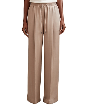 Shop Reiss Cole Wide Leg Trousers In Gold