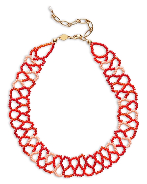 Shop Anni Lu Glass Bead & Cultured Freshwater Pearl Tattoo Choker Necklace, 11.8-14.2 In Red