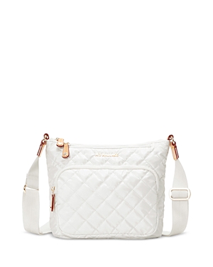 Shop Mz Wallace Metro Scout Extra Small Crossbody In Pearl Metallic/gold