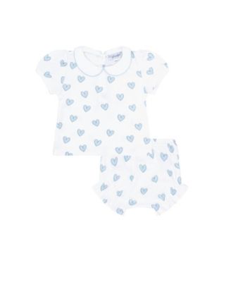 Girls' Blue Heart Print Diaper Cover Set - Baby, Little Kid