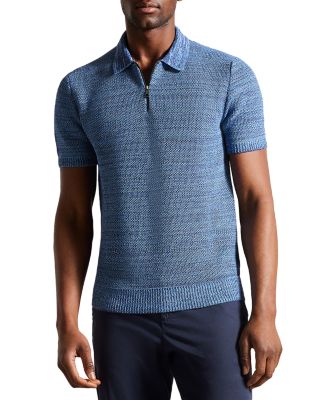 Ted Baker - Blossam Textured Quarter Zip Polo Shirt