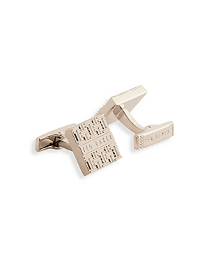 Ted Baker Tedrick Rhodium Plated Square Cufflinks In Silver-col