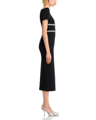 knee length dresses for ladies Self-Portrait Short Flared Dress Black