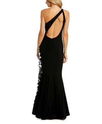 One Shoulder Embellished Slit Keyhole Gown