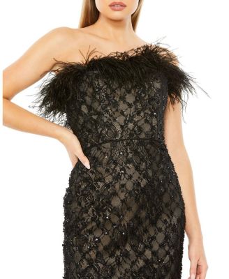 Embellished Strapless Column Dress