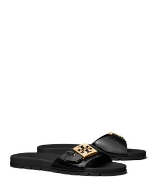 Tory Burch - Women's Slip On Buckled Slide Sandals