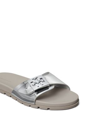 Women's Slip On Buckled Slide Sandals