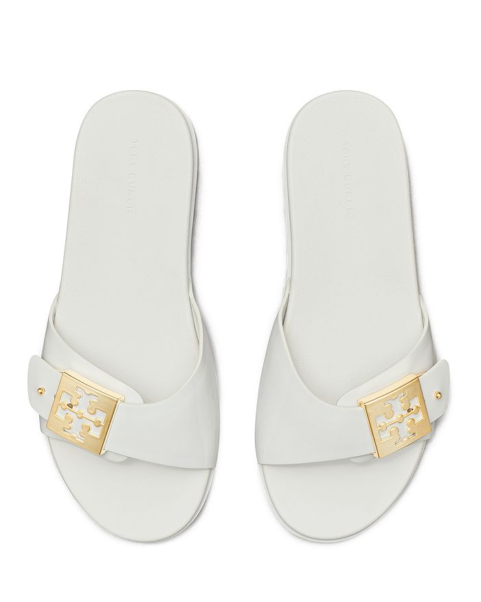 Shop Tory Burch Women's Slip On Buckled Slide Sandals In White