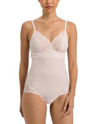 Hanro Marilyn Open Back Lace Trim Bodysuit