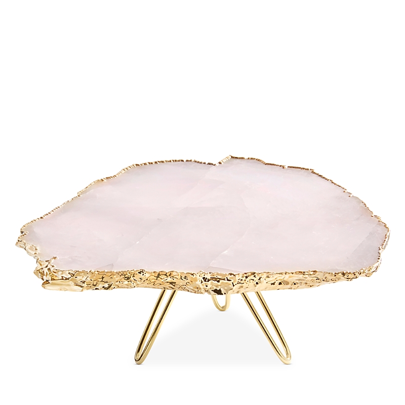 Anna New York Torta Rose Quartz Cake Stand, Gold In Pink