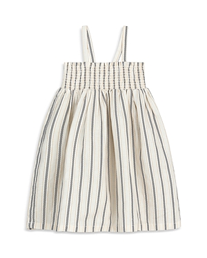 Shop Miles The Label Girls' Striped Smocked Tank Dress - Baby In Beige