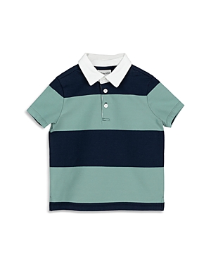 Shop Miles The Label Boys' Cotton Polo Shirt - Little Kid In Teal