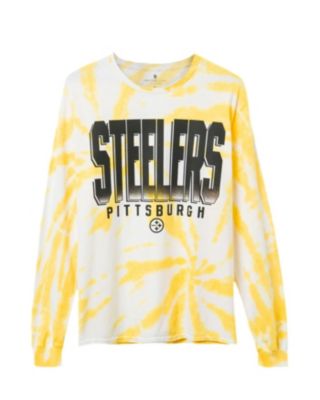 Junk Food Clothing - Unisex NFL Pittsburgh Steelers Game Time Tie Dye Long Sleeve