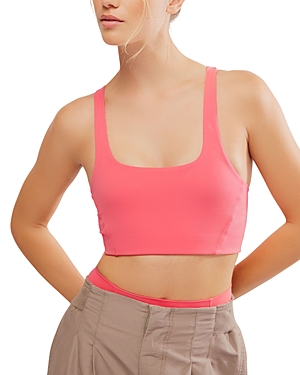 Free People Never Better Square Neck Bra In Pink