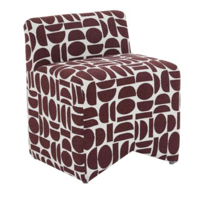  Pippa Geometric Jacquard Weave Stool in Merlot