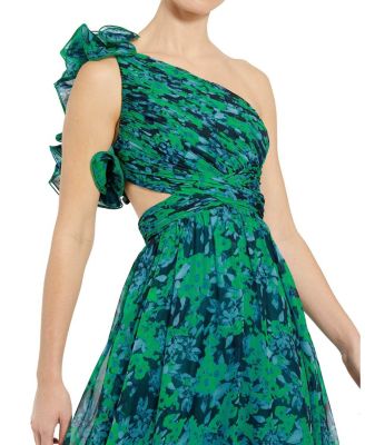 MAC DUGGAL ワンショルダー ルーシュ カットアウト ドレス 0400017770411_NAVYMULTI?wid=