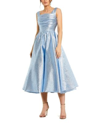 Square Neck Sleeveless A Line Dress