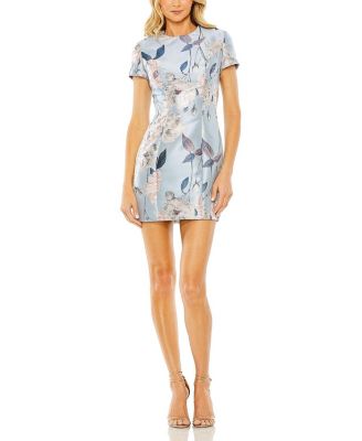 Women's Short Sleeve Fitted Floral Mini Dress
