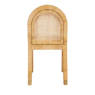  Amara Rattan and Performance Fabric Arched Back Dining Chair in Natural