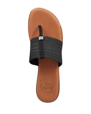 Women's Nice Slip On Woven Slide Thong Sandals
