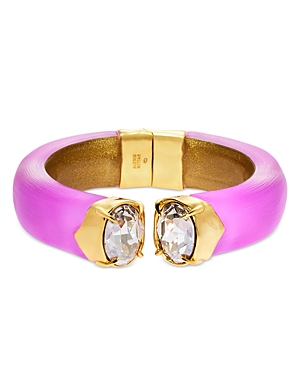 Shop Alexis Bittar Bonbon Hinge Bangle Bracelet In Azalea/gold