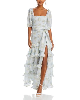chinese dress ladies Elsie Linen Maxi Dress Green / S