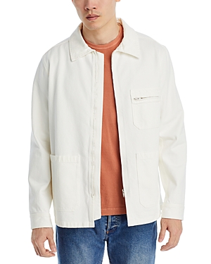Shop Apc Connor Zip Front Jacket In Blank Canvas