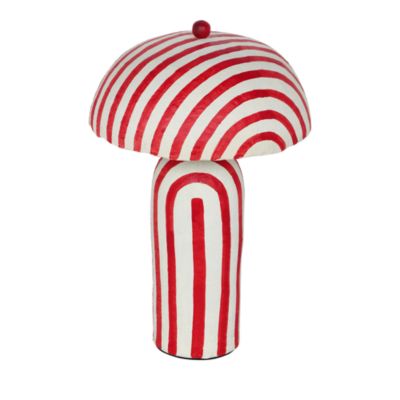 Maiori Striped Papier Mache Table Lamp