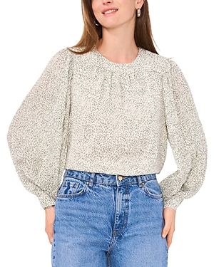 Vince Camuto Smocked Trim Puff Sleeve Top