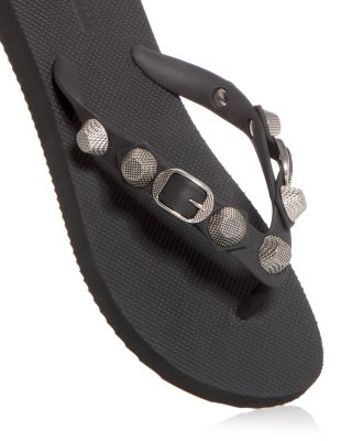 Balenciaga Women's Cagole Stud Flip Flop Sandals