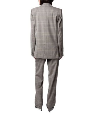 Vaena Plaid Oversized Blazer